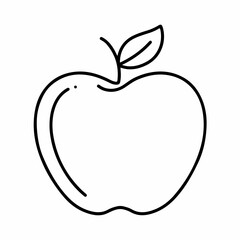 Apple seamless set on white background. Sketch of apple on white board. Line art of fruit