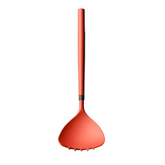 Pastel hand rake with short grip handle on white background