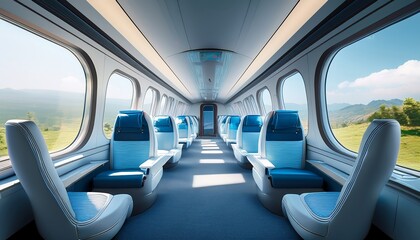 Fototapeta premium Sleek Interior Of Futuristic Train Compartment