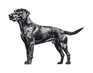 Labrador Retriever for Dog Breed and Family Pet Art - Isolated on White Background