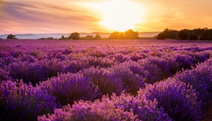Fototapeta premium Sunset Lavender Field Dream