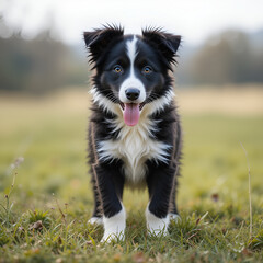 Fototapeta premium Border Collies black puppy