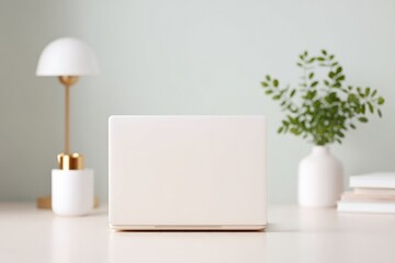 Fototapeta premium minimalist workspace with organized desk items providing ample copy space