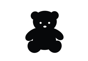 Fototapeta premium Silhouette of teddy bear. This image showcases a black silhouette of a cuddly teddy bear, representing its soft and adorable stuffed toy design. Vector clipart illustration design.
