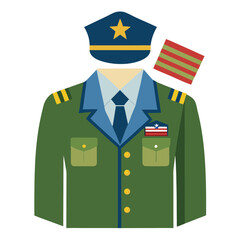 American military uniforms isolated on white background