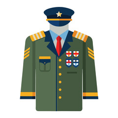 American military uniforms isolated on white background