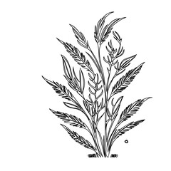 Minimalist botanical artwork featuring delicate leafy elements in subtle monochrome