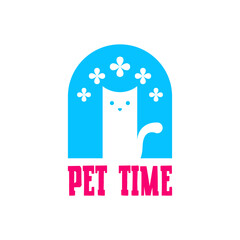 Pet logo design template isolated in white background