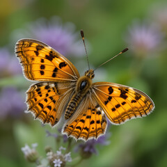 Naklejka premium Skabiosen-Scheckenfalter, Goldener Scheckenfalter // Marsh fritillary (Euphydryas aurinia) - Montenegro