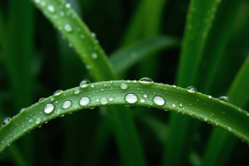 close up of water droplets on a blade of grass 2