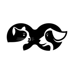 Pet logo design template isolated in white background