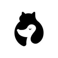 Pet logo design template isolated in white background