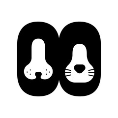 Pet logo design template isolated in white background