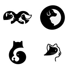 Pet logo design template isolated in white background