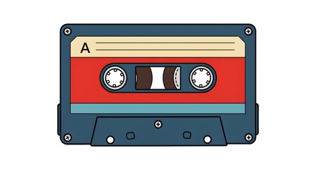 Fototapeta premium Retro Cassette Tape Illustration