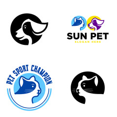 Pet logo design template isolated in white background