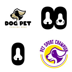 Pet logo design template isolated in white background