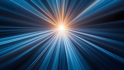 Mesmerizing Radial Blur Background – Deep Blue Tones with Center Glow for Tech and Cinematic Designs