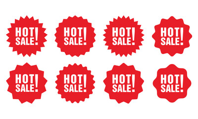hot sale red, Sale Icon, Sticker, Deal Label vector template