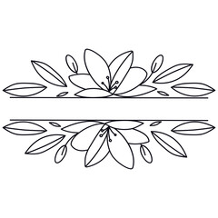 Floral Border Divider Element. Vector Illustration in Minimalist Concept.