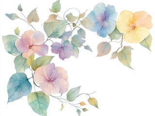Pastel floral corner design