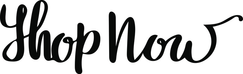 Shop Now Handwritten Text Graphic