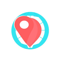 Location pin on globe vector illustration for travel destination gps navigation and map pointer icon design 100