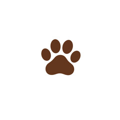 Brown paw print vector animal pet dog cat puppy kitten wildlife domestic footprint design illustration art