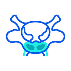 Lumbar vertebra vector line art illustration medical concept
