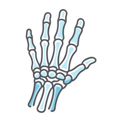 Stylized Hand Skeleton Anatomy Against Dark Background Illustrative Graphic