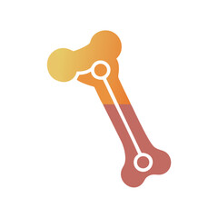 Stylized bone illustration with smooth gradient on a black background