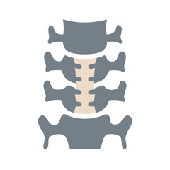 Cervical spine illustration showing bone structure and intervertebral discs