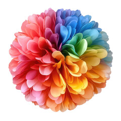 Colorful Paper Flower Pom Pom Decoration for Parties and Events on transparent background