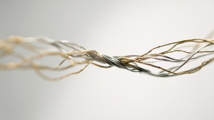 abstract representation of connection and disconnection explores delicate balance between and separation with intertwining