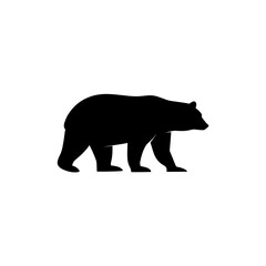 bear silhouette vector on white background
