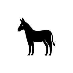 donkey silhouette vector on white background
