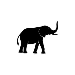 elephant silhouette vector , elephant on white background