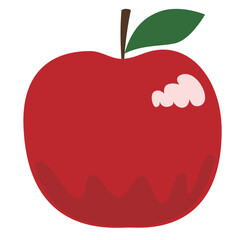 真っ赤なリンゴのイラスト