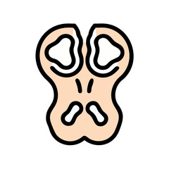 Abstract illustration of a stylized face on black background