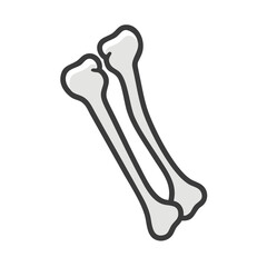 Cartoon style bone illustration on a black background