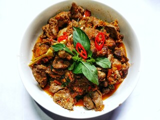 Processed heart and gizzard basil leaves