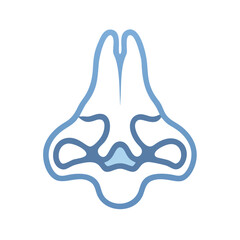 Abstract light blue shape against black background art graphic