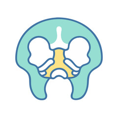 Abstract medical cross section illustration on a dark background