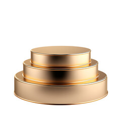 Gold tiered podium award display stand