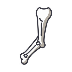 Stylized bone structure illustration on a black background image