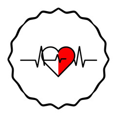 Heartbeat pulse health logo vector design for medical healthcare cardiology and wellness graphic illustration