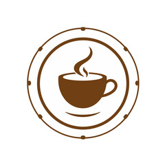 Coffee cup logo design vector graphic illustration for cafe shop or restaurant branding and marketing use
