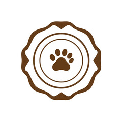 Dog paw print logo design vector illustration for pet shop veterinary clinic and animal care