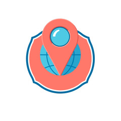 Location pin global map travel destination icon vector illustration for gps navigation app design