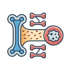 Bone marrow stem cell illustration in a medical context